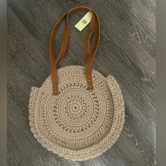 NWT Collection Eighteen Women’s Round Crocheted Boho Shoulder Bag Purse - Picture 1 of 3